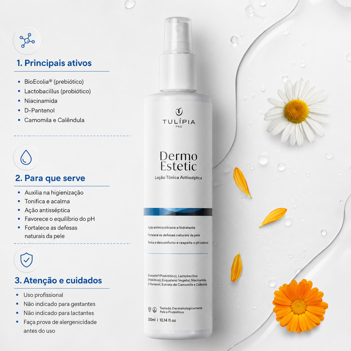 DERMO ESTETIC LOCAO TONICA ANTISSEPTICA 300ML