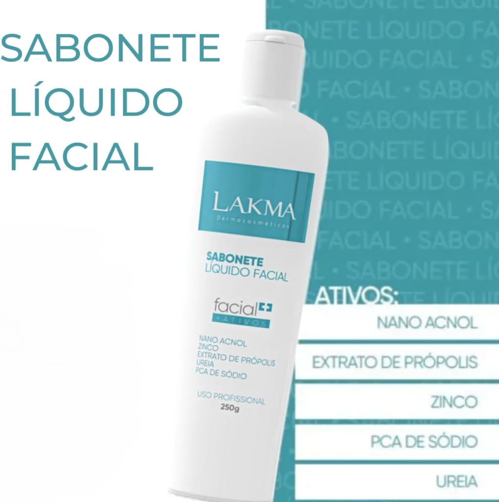 SABONETE LÍQUIDO FACIAL LAKMA 250ML LIMPEZA PROFUNDA