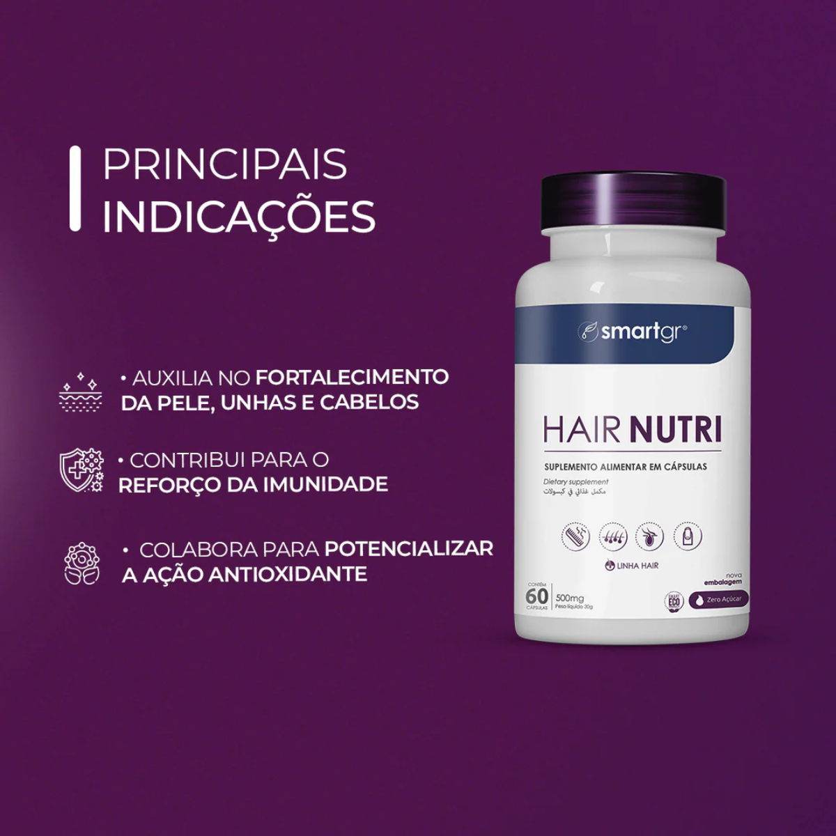 Kit Antiqueda SmartGR Shampoo + Fluido GHK Cu + Hair Nutri