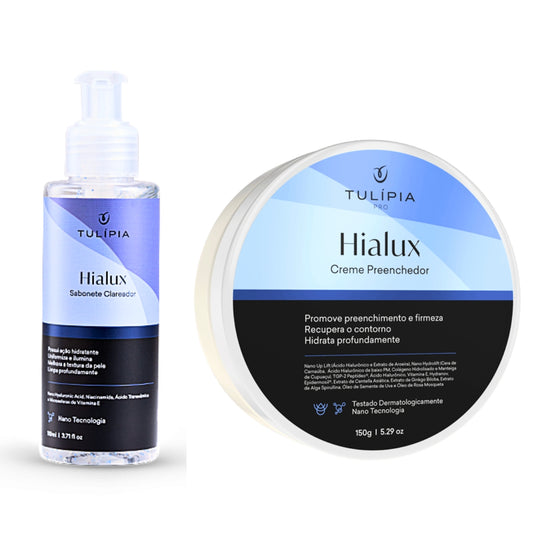 Kit Facial Sabonete Clareador e Creme Preenchedor Hialux