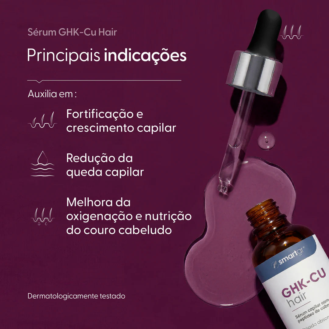 Sérum Capilar SmartGR GHK Cu 60ml Crescimento e Anti Queda