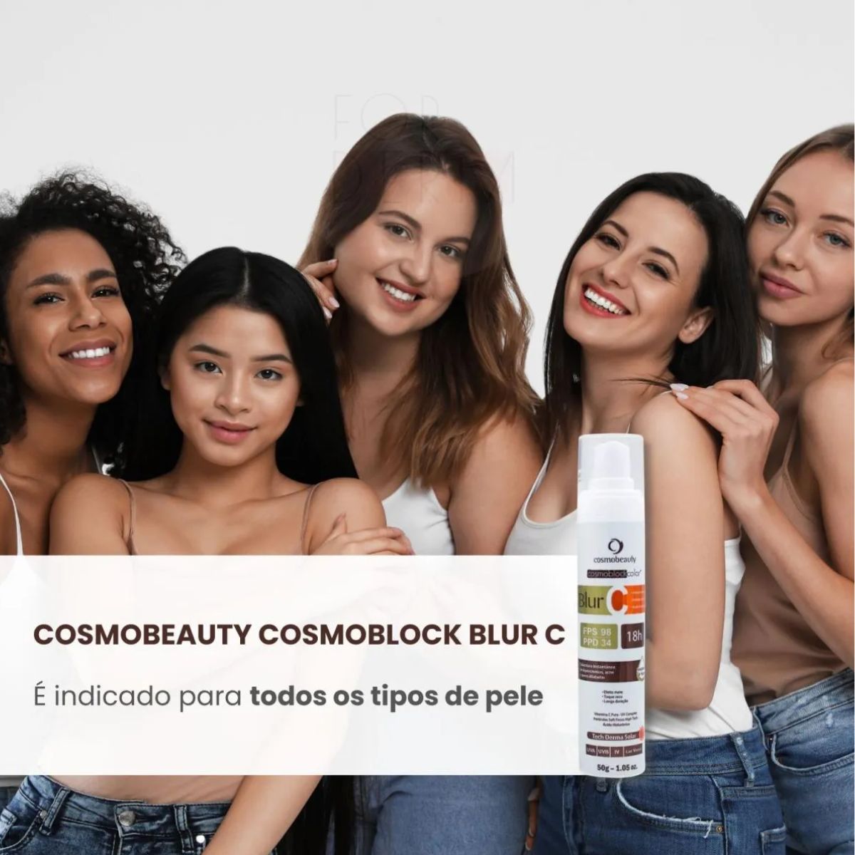 Protetor Solar Base Bege Médio Vitamina C  BlurC Cosmobeauty