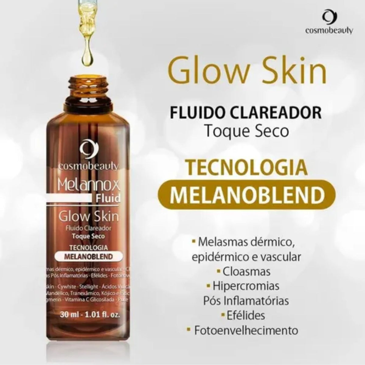 Sérum Clareador e Iluminador Melannox Glow Skin Cosmobeauty