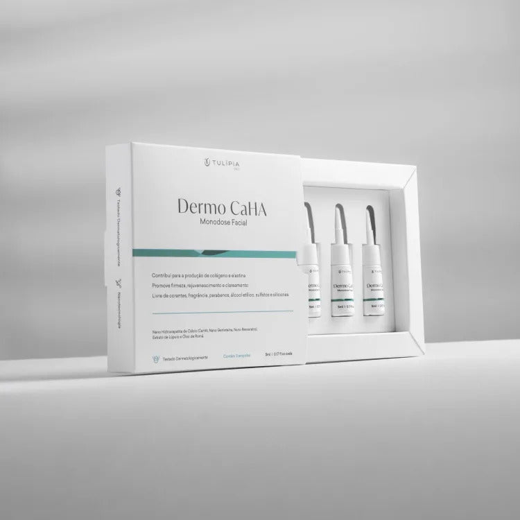 Tulípia Dermo CaHA Monodose Facial 3 Ampolas 5ml Firmeza Elasticidade Skincare Profissional