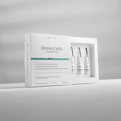 Tulípia Dermo CaHA Monodose Facial 3 Ampolas 5ml Firmeza Elasticidade Skincare Profissional