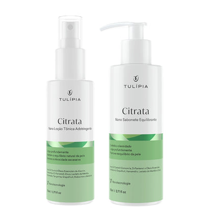 Kit Facial Sabonete e Tônica Citrata Pele Oleosa Tulipia