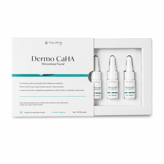 Tulípia Dermo CaHA Monodose Facial 3 Ampolas 5ml Firmeza Elasticidade Skincare Profissional