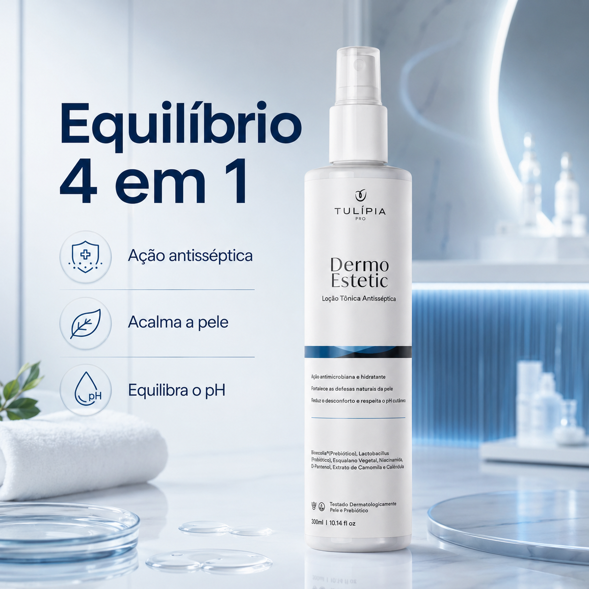 DERMO ESTETIC LOCAO TONICA ANTISSEPTICA 300ML