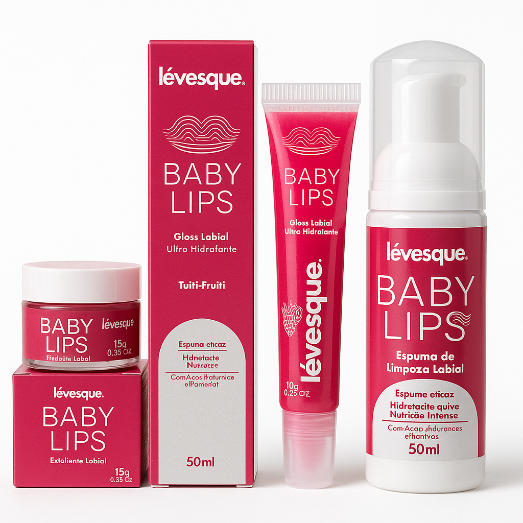 Kit Labial Baby Lips Gloss Esfoliante e Espuma Tuti Frutti levesque