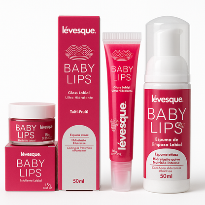 Kit Labial Baby Lips Gloss Esfoliante e Espuma Tuti Frutti levesque