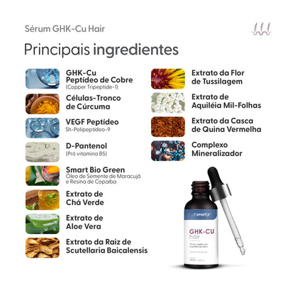 Sérum Capilar SmartGR GHK Cu 60ml Crescimento e Anti Queda