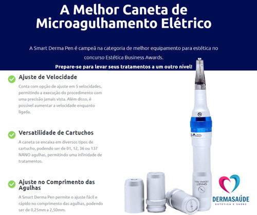 Caneta Elétrica Microagulhamento Smart GR DermaPen c/ Anvisa