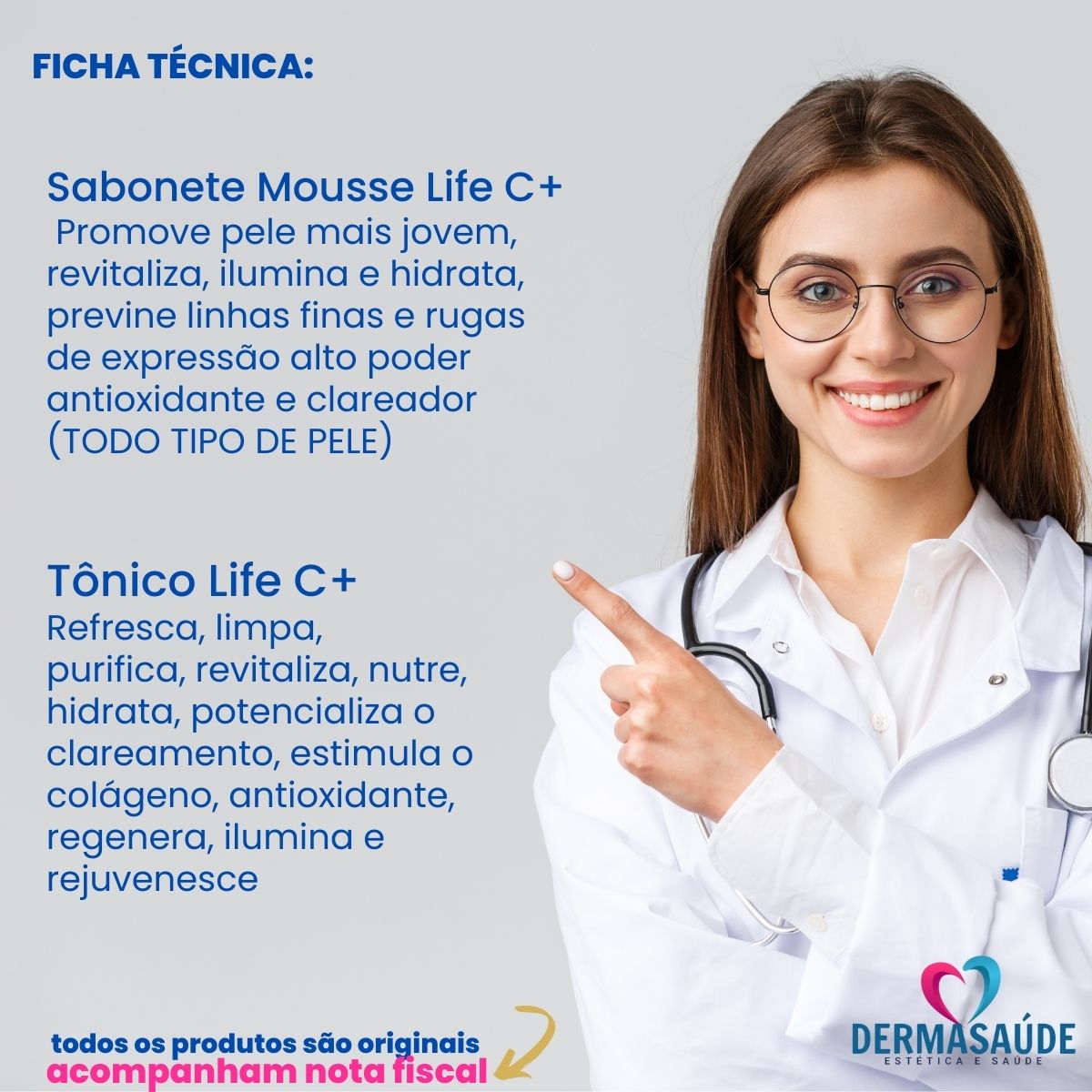 Kit Hidratante Clareador Facial Completo Vitamina C Tulipia