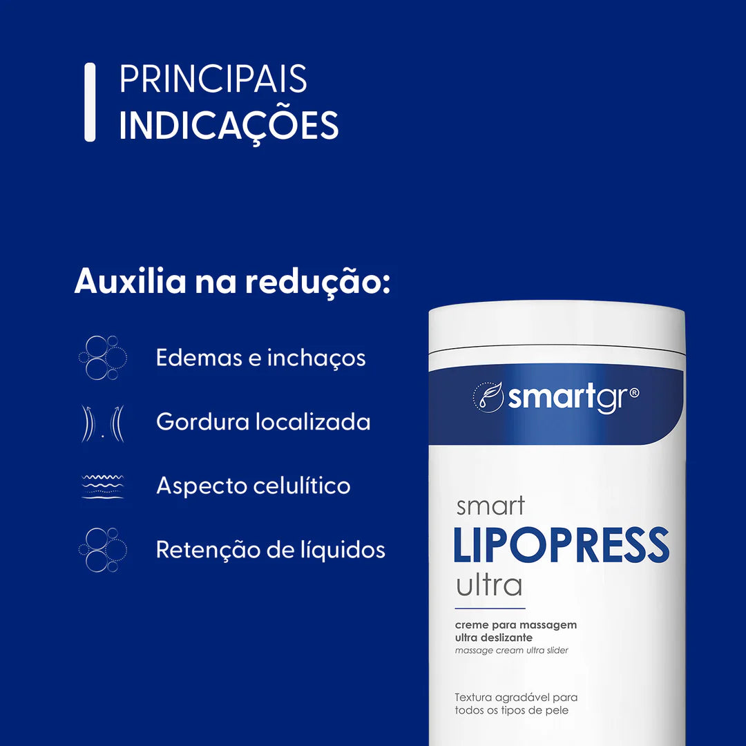 Creme Massagem SmartGR 1kg Redutor Medidas Celulite Lipopress