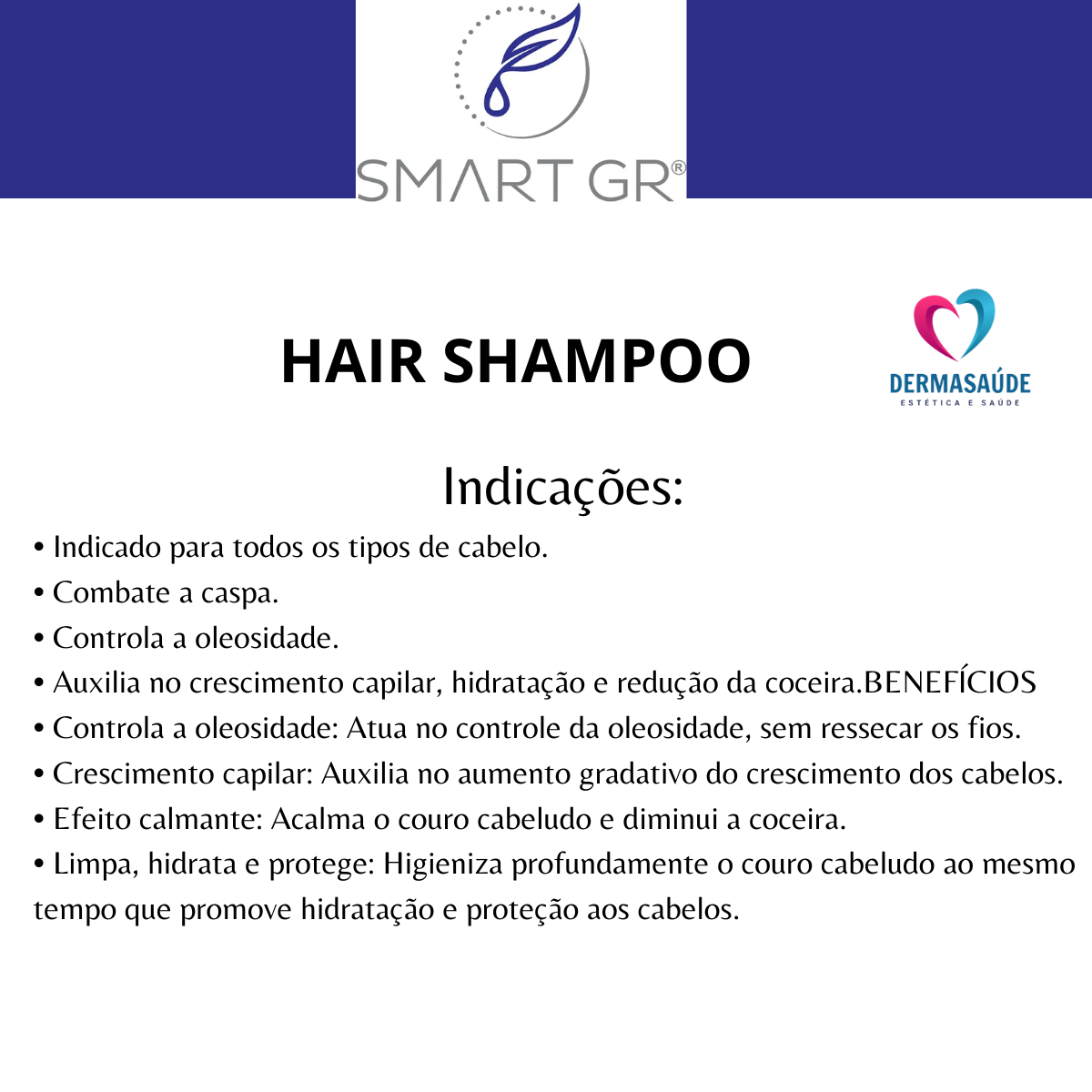 Shampoo Anticaspa Oleosidade Coceira Crescimento Smart GR