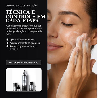 Tulípia Kit Peeling Premium Black Secret 4 Itens Renovação Viço Skincare Profissional