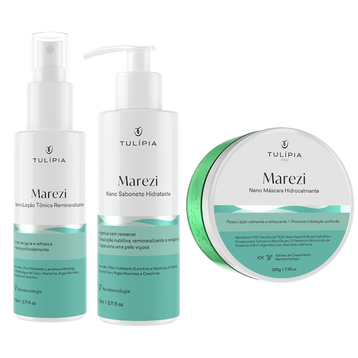 Kit Facial Marezi Sabonete Loção Tônica e Mascara Tulipia