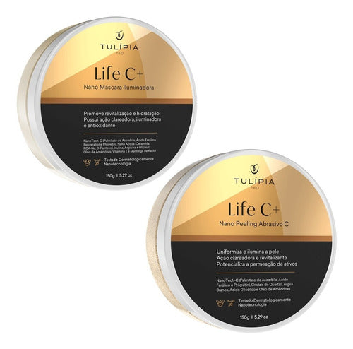 Kit Máscara E Esfoliante Clareador Vitamina C Life C Tulipia