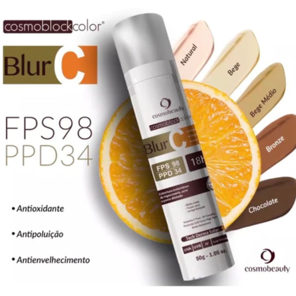 Protetor Solar Natural  Base Vitamina C 20% Blur C Cosmobeauty