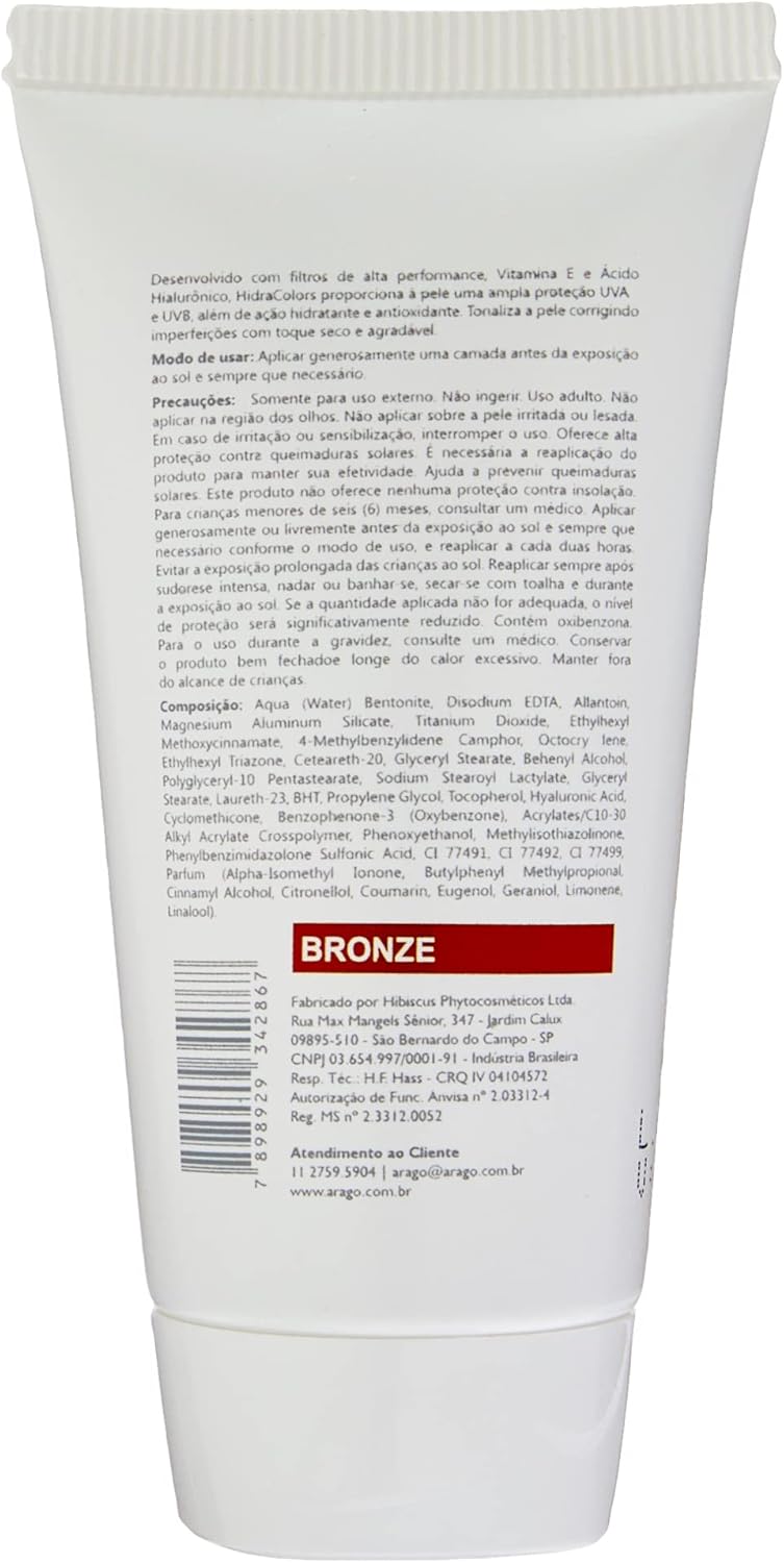 Protetor Solar Com Base Arago Oficial Farma BBCream Fps50 Bronze 60g