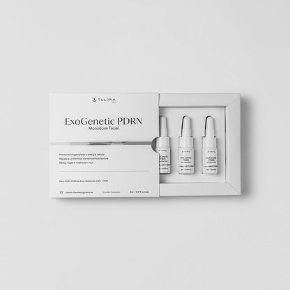 Tulípia ExoGenetic PDRN Monodose Facial 3 Ampolas 3ml Firmeza Viço Skincare Profissional