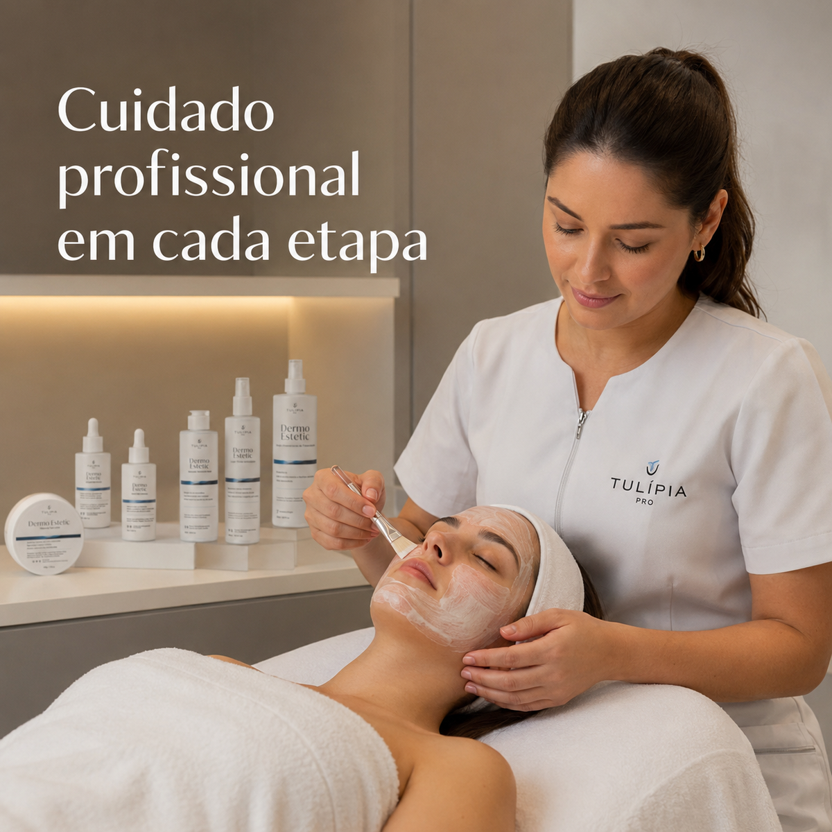 Tulípia Kit Dermo Estetic Limpeza Facial Profissional 6 Itens Controle Oleosidade Skincare