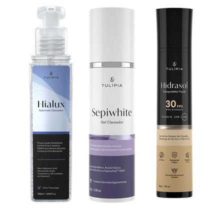 Kit Facial Clareador para Melasma e Manchas no Rosto Tulipia