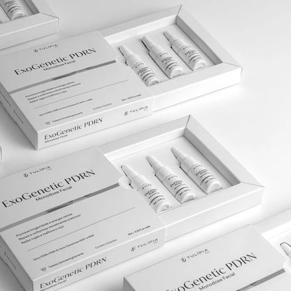 Tulípia ExoGenetic PDRN Monodose Facial 3 Ampolas 3ml Firmeza Viço Skincare Profissional