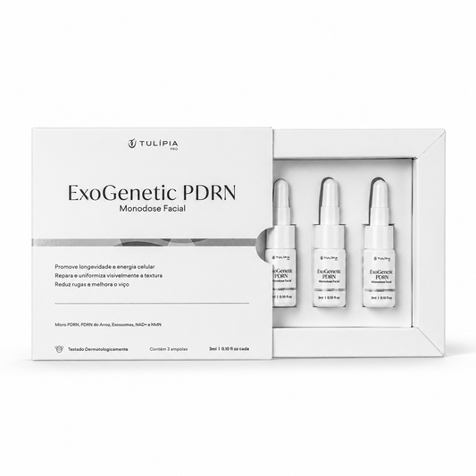Tulípia ExoGenetic PDRN Monodose Facial 3 Ampolas 3ml Firmeza Viço Skincare Profissional