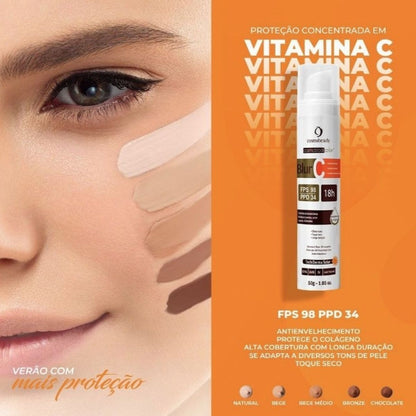 Protetor Solar Base Bege Médio Vitamina C  BlurC Cosmobeauty
