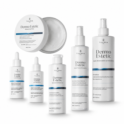 Tulípia Kit Dermo Estetic Limpeza Facial Profissional 6 Itens Controle Oleosidade Skincare
