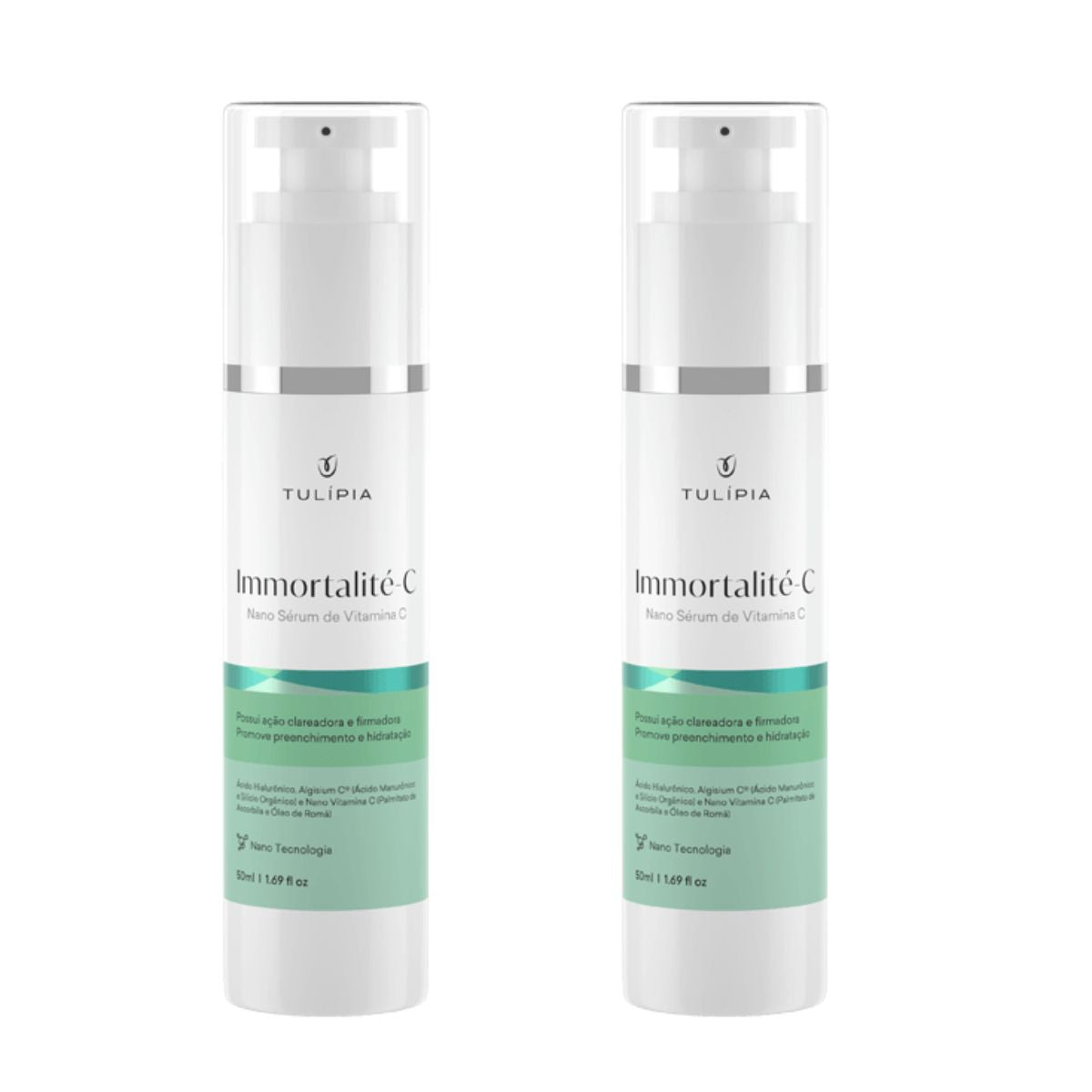 Kit 2 Vitamina C 15% Immortalité C Hidrata e Clareia Tulipia