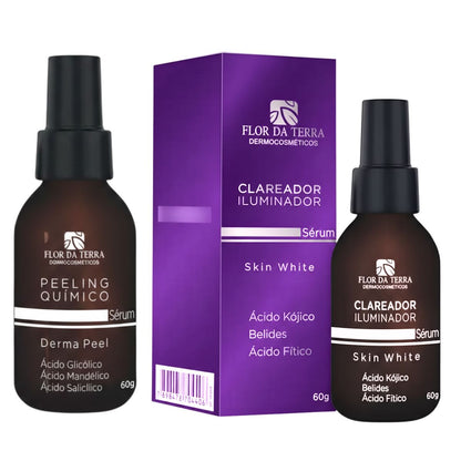 Peeling Químico E Sérum Clareador Skin White Flor Da Terra