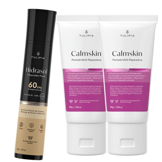 Kit Cicatrizante Calmante Tatoo Seca Espinhas Queimaduras