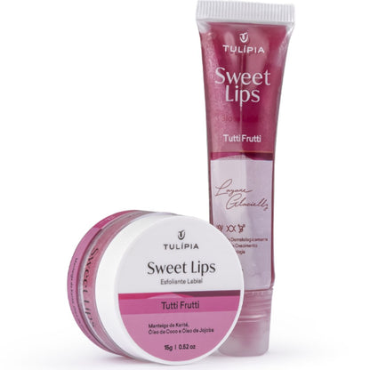 Kit Facial e Labial Tulípia Sabonete Mousse Esfoliante Gloss